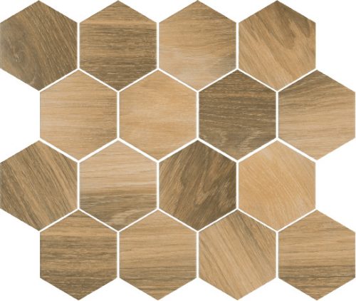 Paradyz Classica Memories Prasowana Wood Natural Mix Heksagon Mat 22x25,5