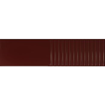 Tubadzin Groove Burgundy 2 STR 29,8x7,8x1cm fényes csempe